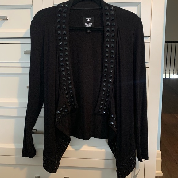 GUESS Black Studded Long Sleeve Cardigan - Picture 1 of 3